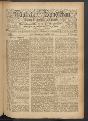Tägliche Rundschau vom 05.10.1887
