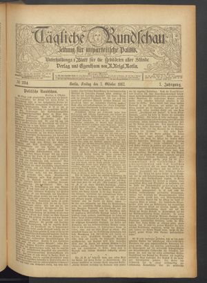 Tägliche Rundschau vom 07.10.1887