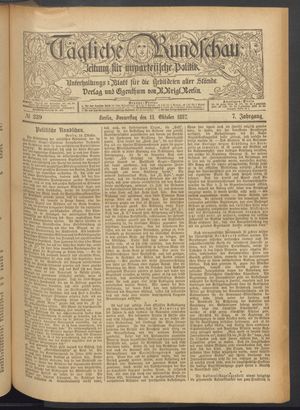 Tägliche Rundschau vom 13.10.1887