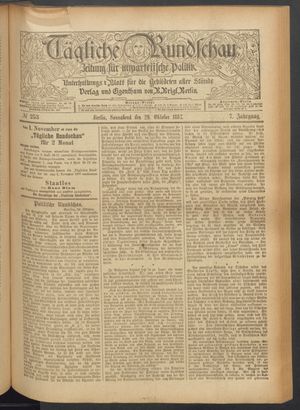 Tägliche Rundschau vom 29.10.1887