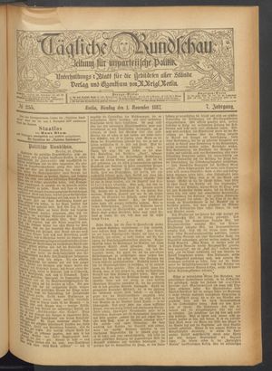 Tägliche Rundschau vom 01.11.1887