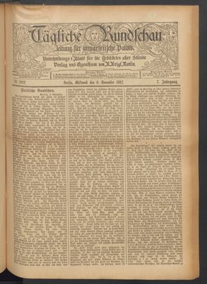 Tägliche Rundschau vom 09.11.1887