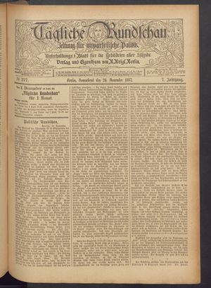 Tägliche Rundschau vom 26.11.1887