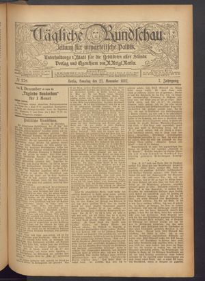 Tägliche Rundschau vom 27.11.1887
