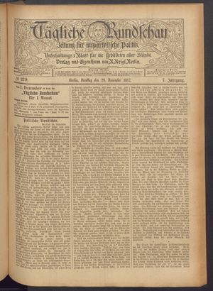 Tägliche Rundschau vom 29.11.1887