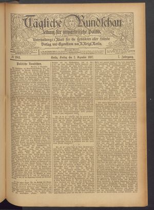 Tägliche Rundschau vom 02.12.1887