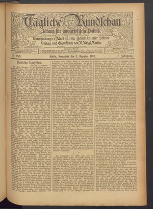 Tägliche Rundschau vom 03.12.1887