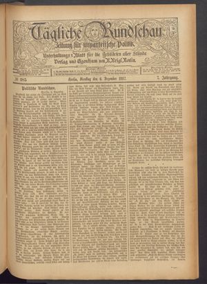 Tägliche Rundschau vom 06.12.1887