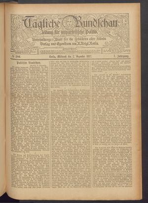 Tägliche Rundschau vom 07.12.1887
