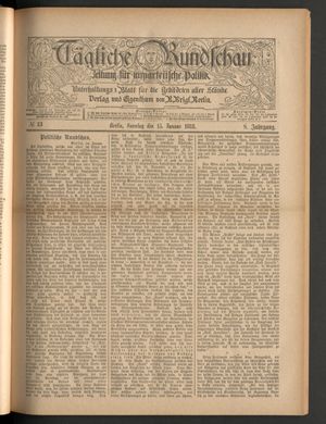 Tägliche Rundschau vom 15.01.1888