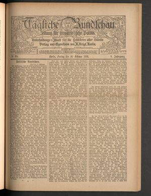 Tägliche Rundschau vom 10.02.1888