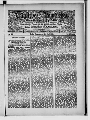 Tägliche Rundschau vom 19.04.1888