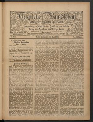 Tägliche Rundschau vom 27.07.1888