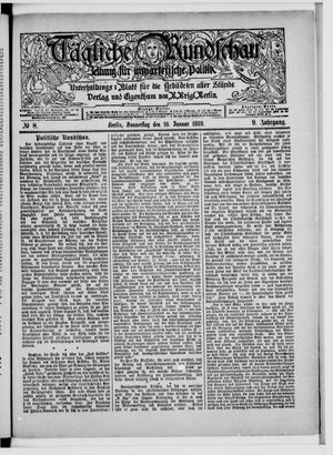 Tägliche Rundschau vom 10.01.1889