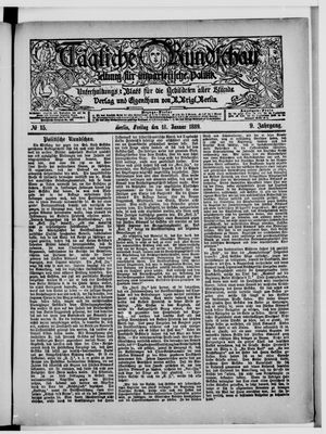 Tägliche Rundschau on Jan 18, 1889