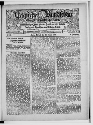 Tägliche Rundschau vom 23.01.1889