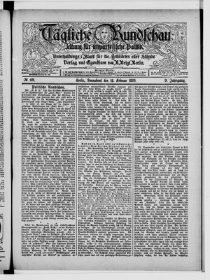 Tägliche Rundschau on Feb 16, 1889