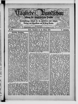 Tägliche Rundschau vom 16.02.1889