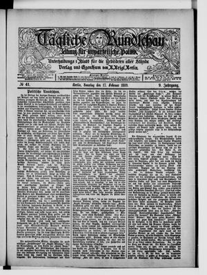 Tägliche Rundschau on Feb 17, 1889