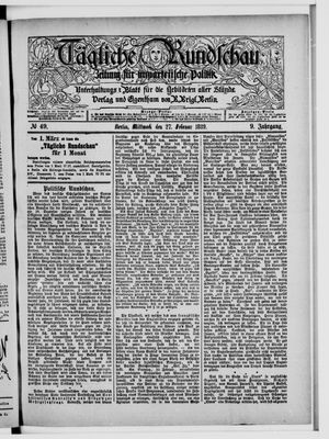 Tägliche Rundschau vom 27.02.1889