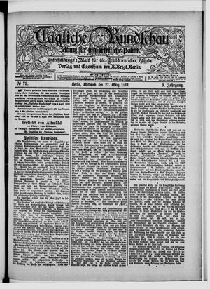 Tägliche Rundschau vom 27.03.1889