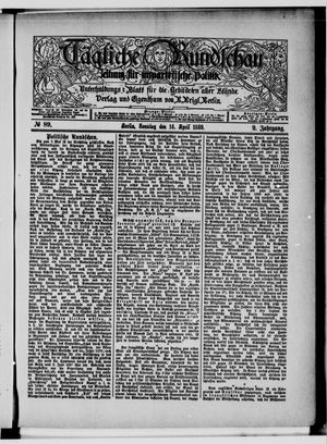 Tägliche Rundschau vom 14.04.1889