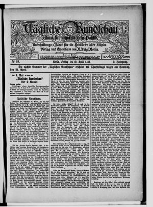 Tägliche Rundschau vom 19.04.1889