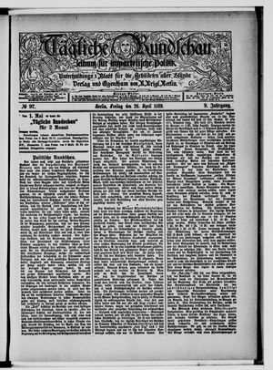 Tägliche Rundschau vom 26.04.1889