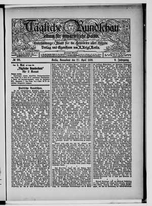 Tägliche Rundschau vom 27.04.1889