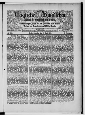 Tägliche Rundschau on Jun 13, 1889
