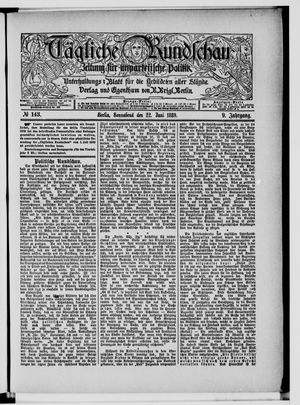 Tägliche Rundschau on Jun 22, 1889