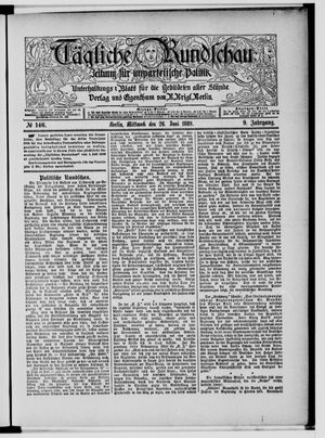 Tägliche Rundschau vom 26.06.1889