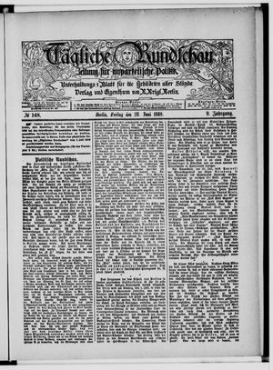 Tägliche Rundschau on Jun 28, 1889