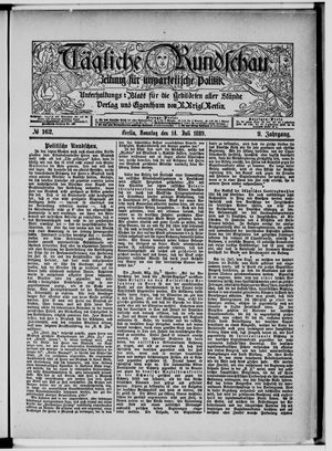 Tägliche Rundschau vom 14.07.1889