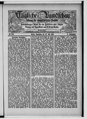 Tägliche Rundschau on Jul 18, 1889