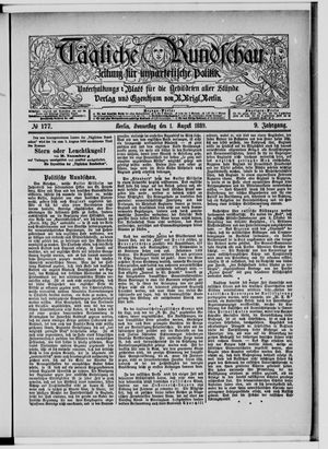 Tägliche Rundschau on Aug 1, 1889