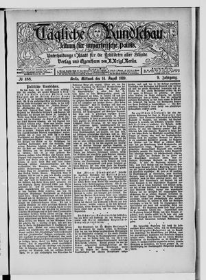 Tägliche Rundschau vom 14.08.1889
