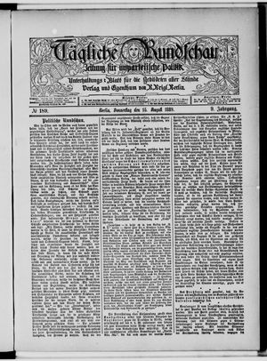 Tägliche Rundschau vom 15.08.1889