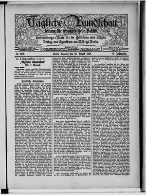 Tägliche Rundschau vom 18.08.1889