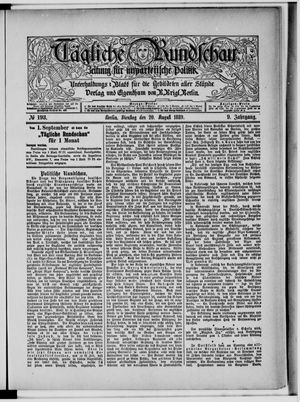 Tägliche Rundschau on Aug 20, 1889