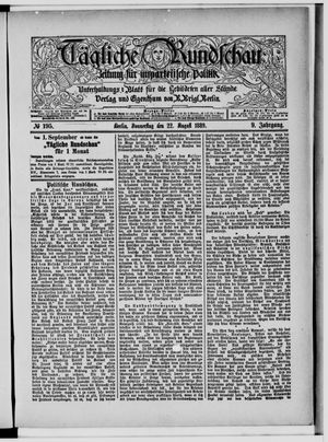 Tägliche Rundschau on Aug 22, 1889