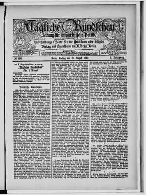 Tägliche Rundschau vom 23.08.1889