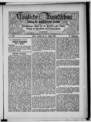 Tägliche Rundschau vom 27.08.1889