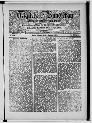 Tägliche Rundschau vom 08.09.1889