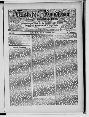 Tägliche Rundschau vom 20.09.1889