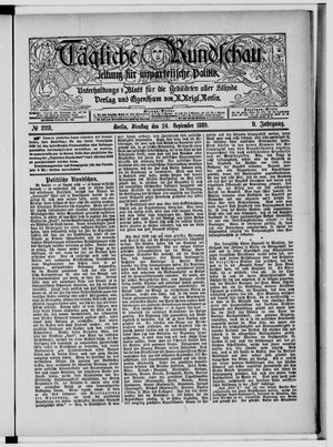 Tägliche Rundschau vom 24.09.1889