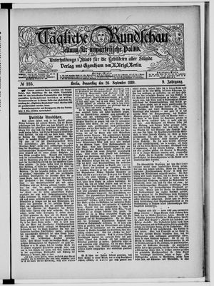 Tägliche Rundschau vom 26.09.1889