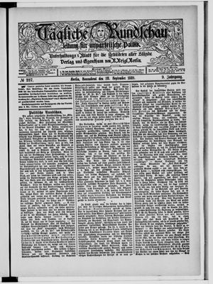 Tägliche Rundschau on Sep 28, 1889