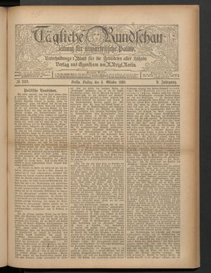 Tägliche Rundschau vom 04.10.1889