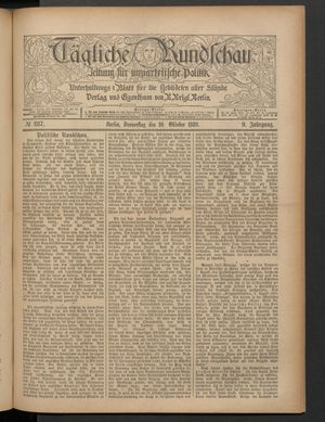 Tägliche Rundschau vom 10.10.1889